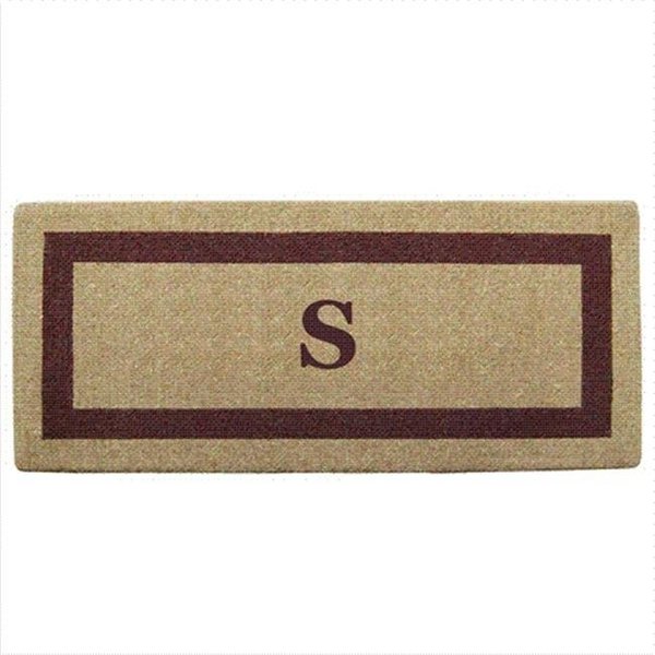 Nedia Home Nedia Home 02074S Single Picture - Brown Frame 24 x 57 In. Heavy Duty Coir Doormat - Monogrammed S O2074S